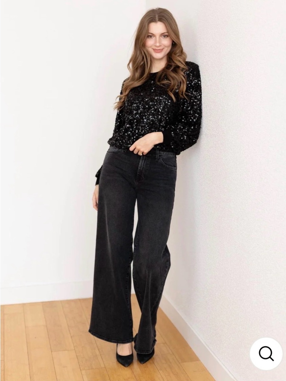 Just Black Black SZ 30 Wide-Leg High-Rise Jeans New No Tags